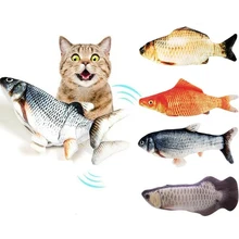 1pc gato agitando catnip brinquedo 30cm dança em movimento floppy peixes gatos brinquedo de carregamento usb simulação gato brinquedo eletrônico do gato de estimação brinquedo