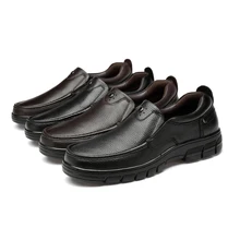 Мужская прогулочная обувь из натуральной кожи; мужские мокасины без застежки на толстой подошве; Уличная обувь; мужские кроссовки; лоферы из воловьей кожи; большой размер 48