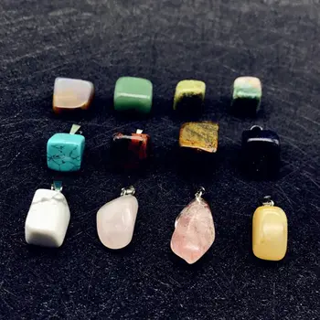 

12 Pcs/box Natural Imitation Crystal Stone Irregular Pendant Jewelry DIY Necklace Accessories jewelry tools