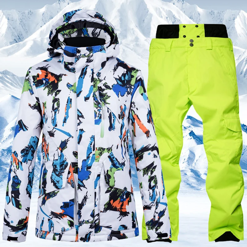 

2020 New Winter Ski Suit Warm Windproof Snowboard Jacket Men Waterproof Outdoor Sports Snow Jackets and Pants Skiing Clothes