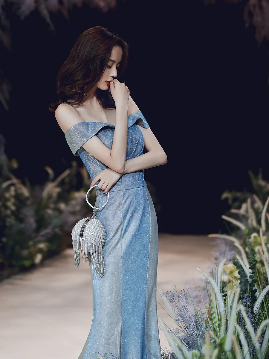 Вечерние платья русалки Длинные вечерние платья Robe De Soiree с открытыми плечами вечерние платья с блестками Abendkleider