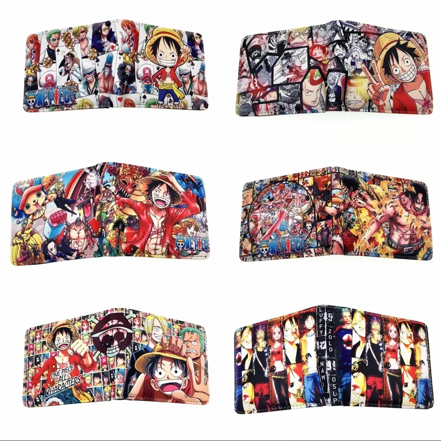 Аниме one piece Luffy Law Pu кожаный кошелек для мальчиков и девочек с карманом для монет на молнии короткий двойной фото держатель для карт кошелек подарок