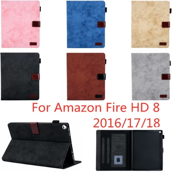 

Coque For Amazon Kindle Fire HD8 HD 8 Inch 2016 2017 2018 Cover Business Tablet Case Coveras Leather Back Cover Capa 8" Premium