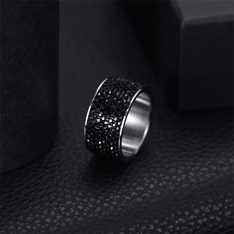 Wholesale 8 row Crystal Rings for Women Austria Crystal Ring Stainless Steel Bijoux For Women Wedding Jewelry - Image 4