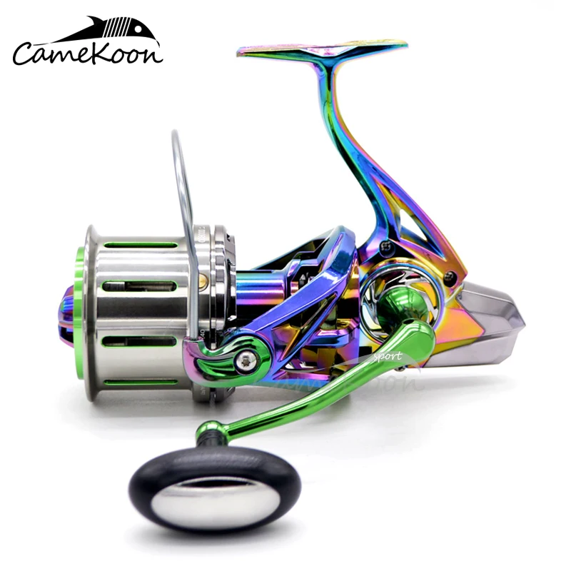 CAMEKOON Rainbow Long Cast Spinning Fishing Reel 8000 10000 12000 Metal  Body Surfcasting Wheel 20kg Drag 11+1 BBs Saltwater Coil - AliExpress