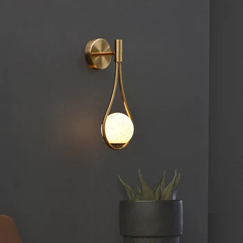

Wall Lamp Bedroom Nordic Personality Creative Living Room Metal Minimalist Model Bedside Glass Fashion Modern Wall Mounted Iron