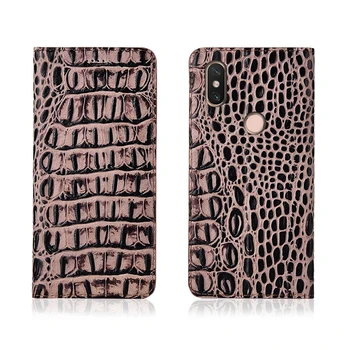 

Crocodile pattern genuine leather magnetic phone case card slot holder for Xiaomi Redmi S2/Xiaomi Redmi 7 flip case phone bag