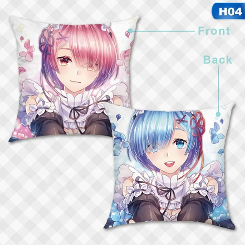 Hot Anime Re Life In A Different World From Zero Decorative Pillow Case Pillow Cover 45*45cm 3D Pattern Pillowcase Cover