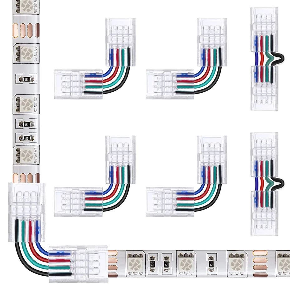 5pcs-L-Shape-Led-Connector-8-10mm-Right-Angle-Adjustable-Connector-LED ...
