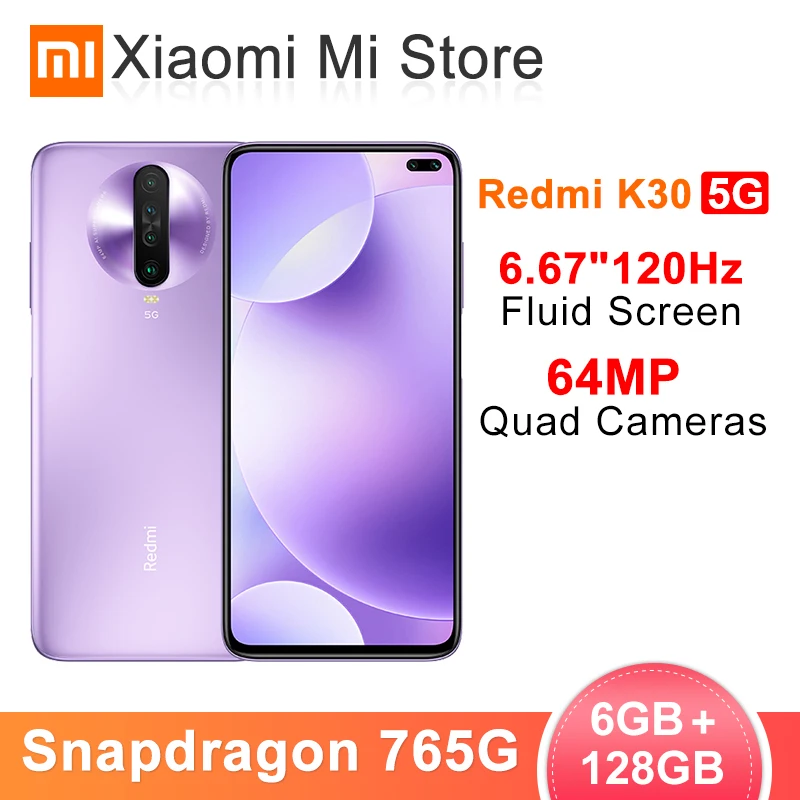 Мобильный телефон Xiaomi Redmi K30 5G 6 ГБ 128 ГБ, Восьмиядерный ...