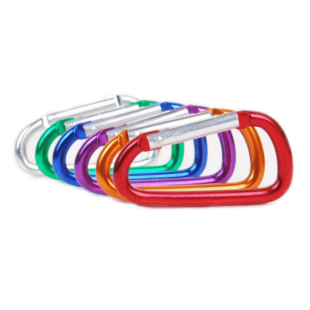 

5PCS Outdoor Sports Big Size Aluminium Alloy Safety Buckle Keychain Climbing Button Carabiner Camping Hiking Hook Color Random