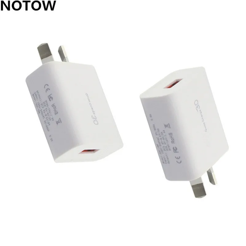 NOTOW 18W 5V 3A AU Plug QC3.0 USB настенное зарядное устройство адаптер питания быстрая зарядка для iPhone для samsung смартфона