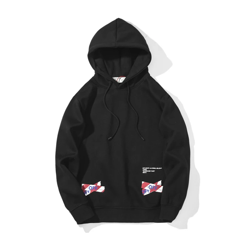 Косая полоска 19ss Off-White OW для мужчин/женщин для влюбленных осень-зима Модная хлопковая Повседневная Толстовка с капюшоном Свободная куртка с капюшоном
