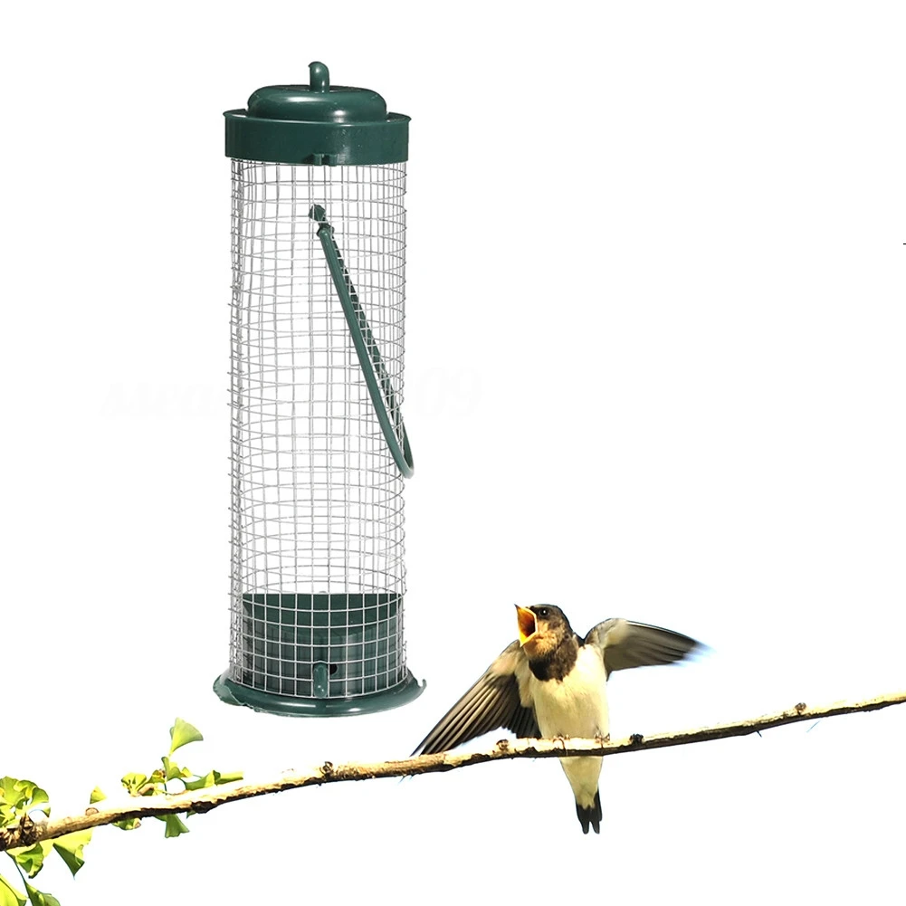 Зеленый стандартный кормушка для птиц, легко переносится в чистоту, 29x7,7 см, подвешивается в саду, увеличивает активность, пластиковая кормушка для птиц