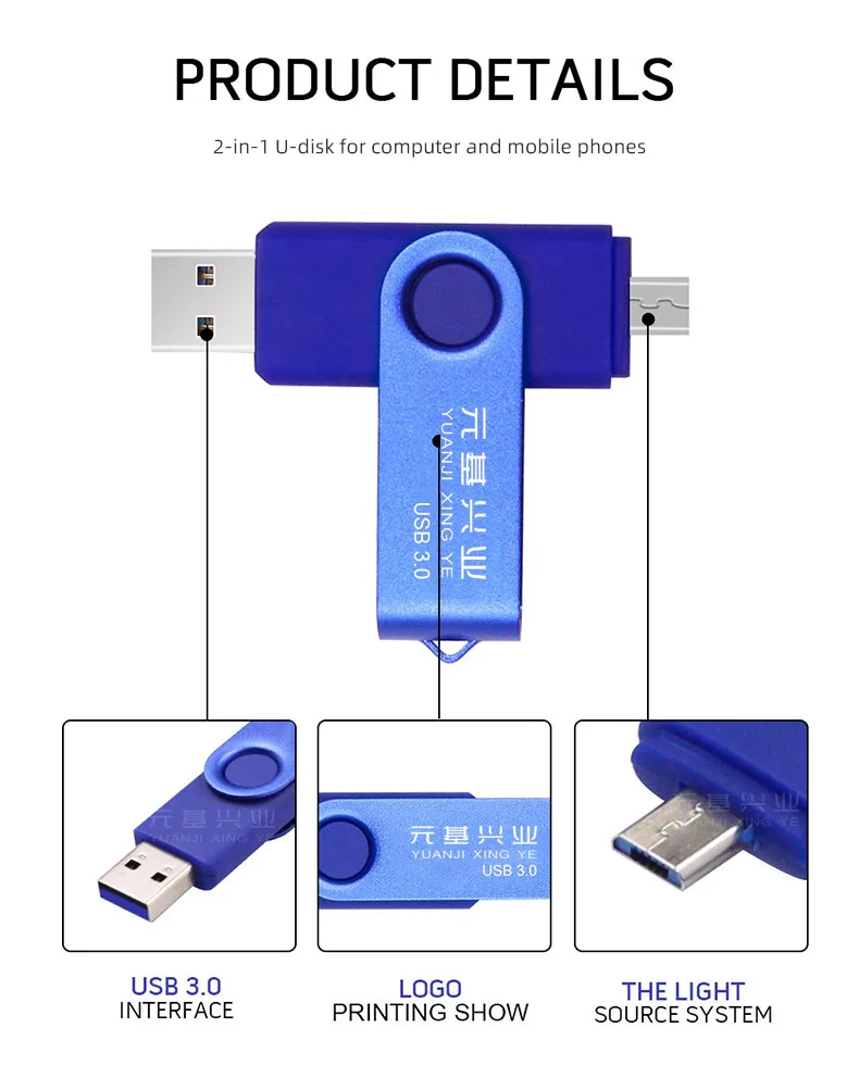 Пользовательский надпись USB флэш-накопитель USB3.0 высокоскоростной персонализированный Металл креативный 256gb мобильный компьютер двойного назначения мобильный