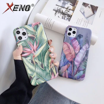 

Colorful Banana Leaf Soft Case For iPhone 8 Plus 6 6S 7 X XS Max XR Leaves IMD Phone Case For iPhone 7 11 Pro Trendy Back Cover