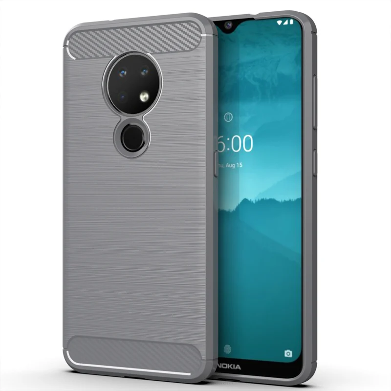 Gray Углеродное волокно силиконовый чехол для Nokia Lumia 7,2 6,2 2,2 2,1 3.1C 3,2 4,2 5,1 плюс 6,1 7,1 8 9 PureView X3 X6 6,1X71 чехол Крышка - Цвет: Gray