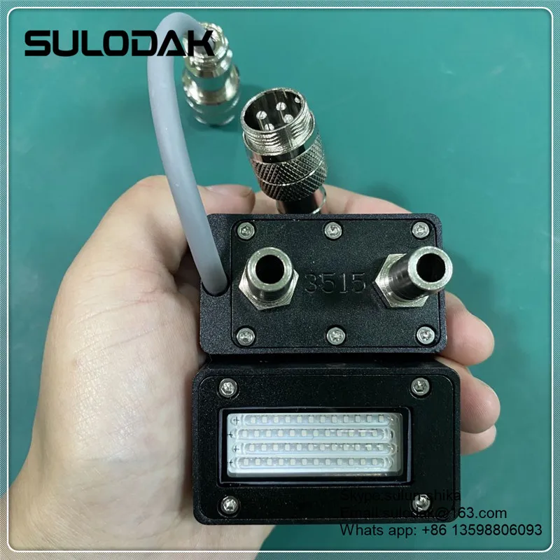35*15 면적 UV 블랙 라이트 3958nm 바니시 경화 UV 램프 건조 워터 쿨러 LED UV 라이트 COB 200W 엡손 DX5 XP600 TX800 헤드용