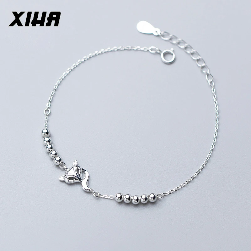 XIHA 925 браслеты из стерлингового серебра с лисьим животным бусинами женский серебряный браслет 925 дамы девушка серебро 925 ювелирные изделия дропшиппинг