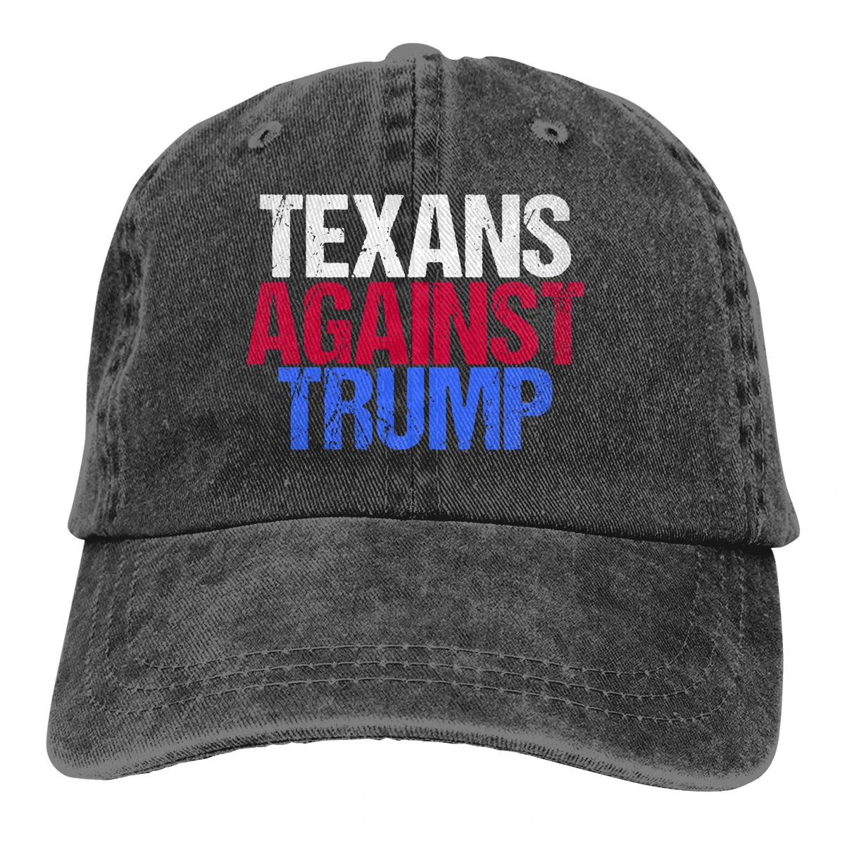 Тексанс против Трампа Casquette черный унисекс Мужские Женские деним Strapback бейсболка Регулируемая Гольф папа шляпа
