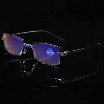 

Seemfly Reading Glasses Women Men Anti Blue Light Rimless Presbyopia Eyeglasses Eyewear +1.0 +1.5 +2.0 +2.5 +3.0 +4.0 Spectacle