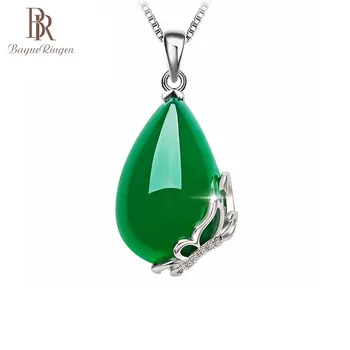 

Begua Ringen Vintage 925 Sterling Silver Emerald Gemstone Pendant Necklace Party Cocktail Jewelry Women Gifts Wholesale