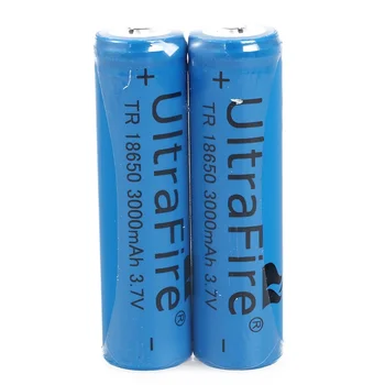 

Top 2x18650 Batteries 3000mAh 3.7V Rechargeable Li-ion Battery Flashlight torch