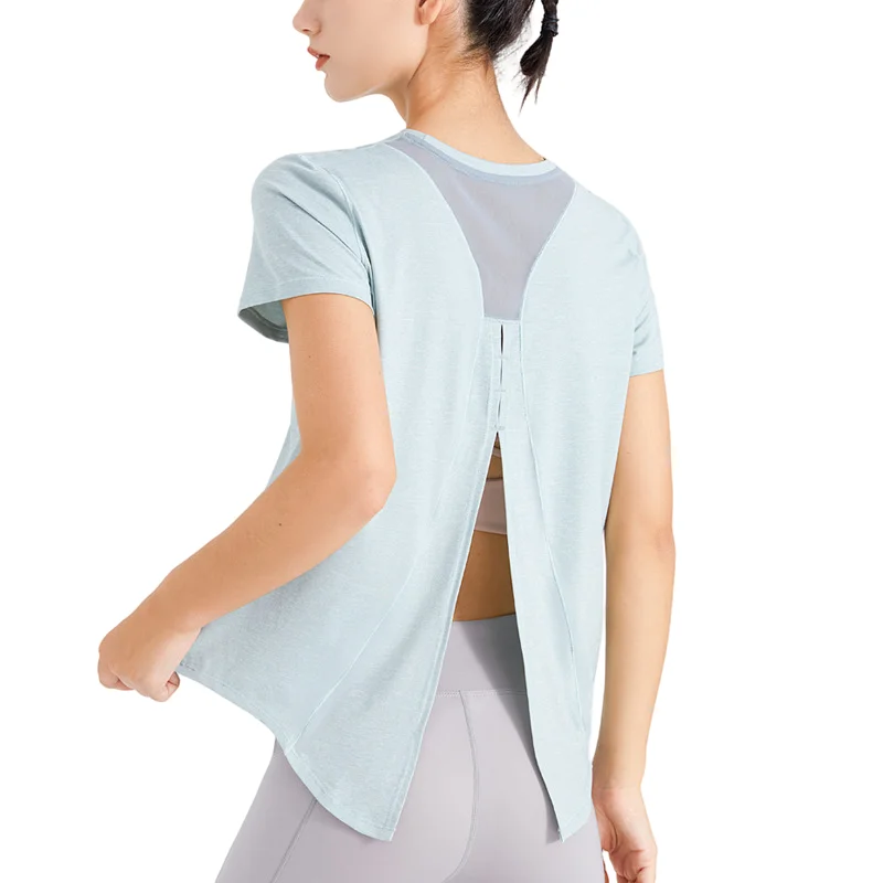 Sport Short Sleeve Tops Fitness Women Long Sleeve Back Yoga Shirts Quick Dry Sports Top Clothes Breathable Mesh T-shirts Mujer