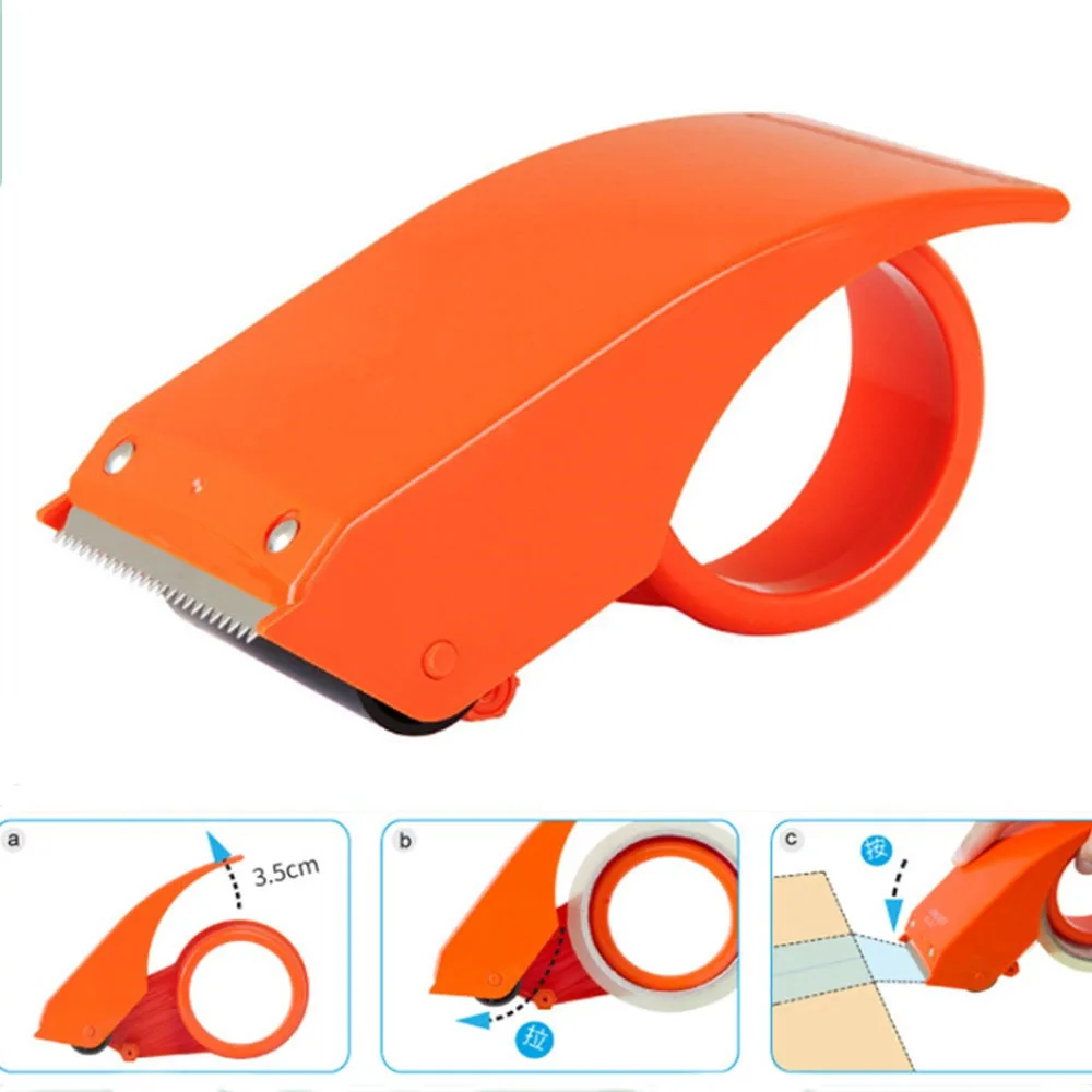 

1pc Plastic Sealing Packer Tape Dispenser Manual Sealing Device 60mm Width Roller Tape Cutter Office Practical Packaging Tools