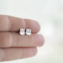 Сова серьги крошечные серьги-гвоздики в виде птицы ювелирные изделия животных для женщин