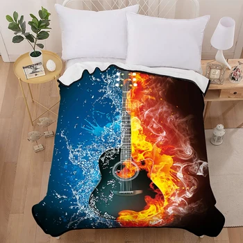 

BEST.WENSD blanket baby Guitar Double layer thick 3d his and her blanket Super soft comfortable plush fabric blanket for beds