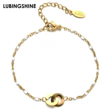 Модный браслет из нержавеющей стали золотистого цвета, цепочка с маленькими бусинами, очаровательный парный браслет для женщин и мужчин, подарок для любви, ювелирное изделие