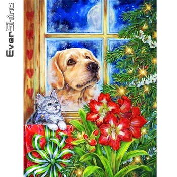 

Evershine Diamond Embroidery Cat Rhinestone Art 5D DIY Diamond Painting Dog Animal Cross Stitch Christmas Home Decor Gift
