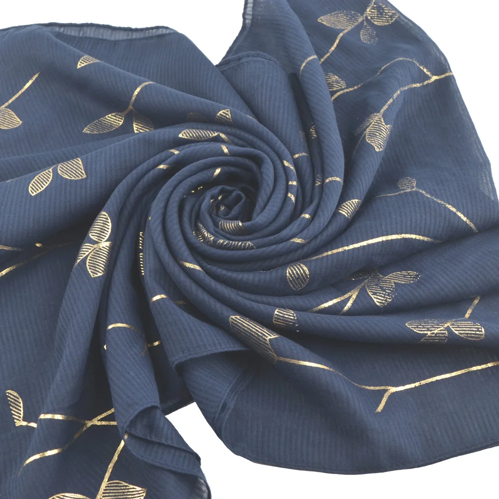 Foulard femme musulman, хлопковый мусульманский хиджаб, простой головной шарф для волос, Шали Обертывания, Осенний женский золотой шарф с маркой sjaal, Роковая женщина