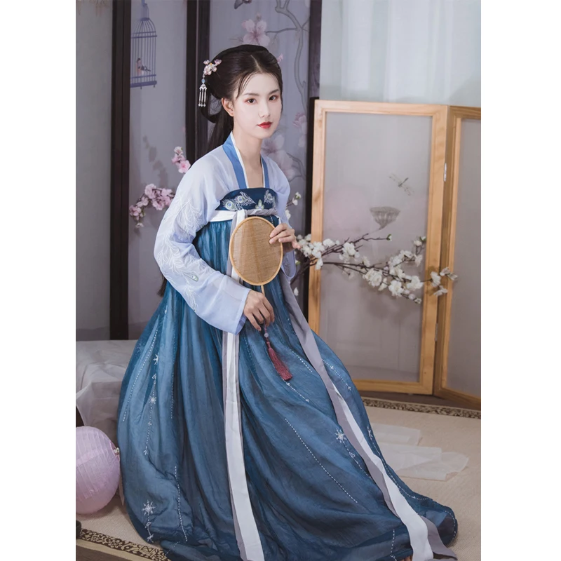 

Hanfu Dress Women Chinese National Dance Costume Ancient Han Dynasty Princess Clothing Tang Suit Chinese Folk Dance Dress SL1244