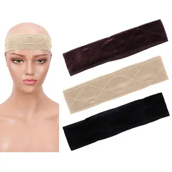 

3Pc Flexible Elastic Adjustable Velvet Non-slip Headband Wig Grip Hair Band Black Dark Beige Brown Wig Grip Band Velvet Headband