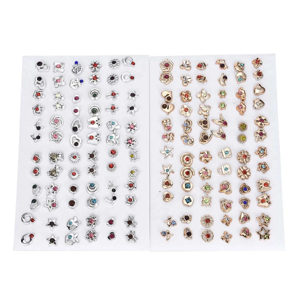 

Fashion 36 Pairs Mixed Assorted Gold Flower Crystal EAR Rings Baby Kids Girls EAR Ring Party Gift Jewelry NO Display Box