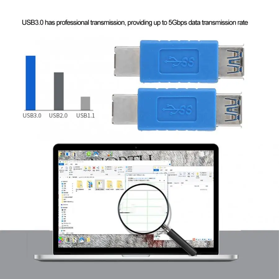 Синий цвет USB 3,0 тип A Женский к type B Женский адаптер передачи данных Конвертер Разъем