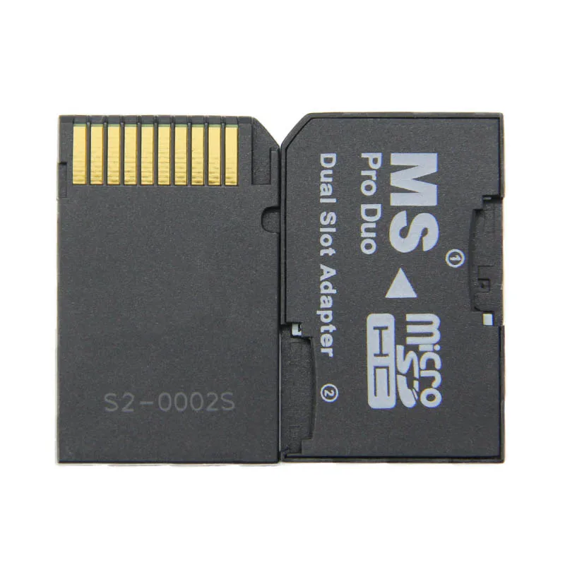 Dual 2 Slot Micro Memory TF To Memory Stick MS Card Pro Duo Adapter For PSP 5