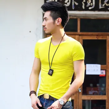 

2019 Men's summer trend T-shirt Korean version of the loose Hong Kong style five-point short-sleeved T-shirt men's short-sleeved