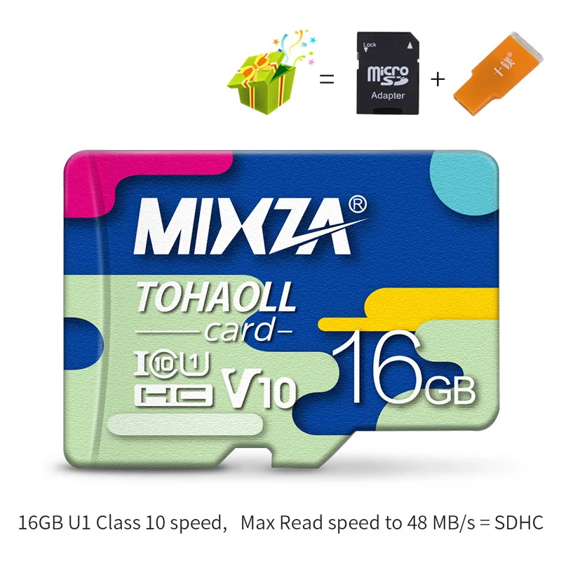 MIXZA Micro SD карта флешка 32 ГБ Class 10 16 ГБ/64 ГБ/128 ГБ Class10 UHS-1 карты памяти флэш-памяти Microsd для смартфонов - Емкость: Class 10 16GB