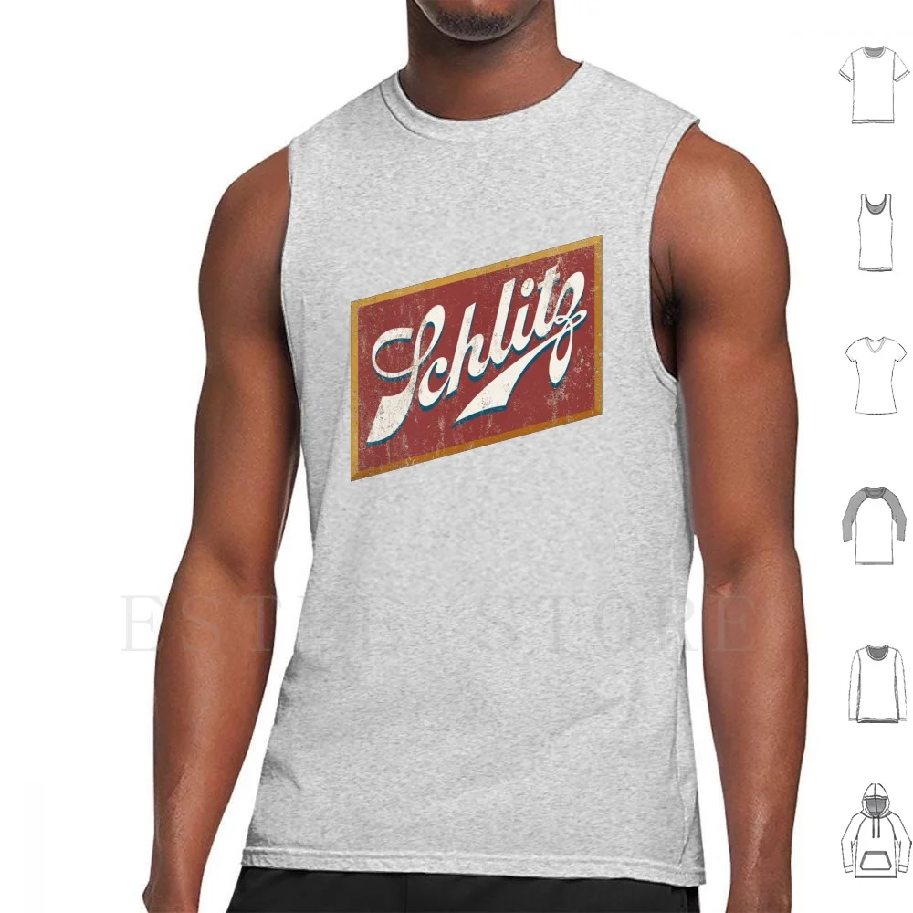 Schlitz Beer Tank Tops Vest Cotton Hunter Series Tv Vintage Retro