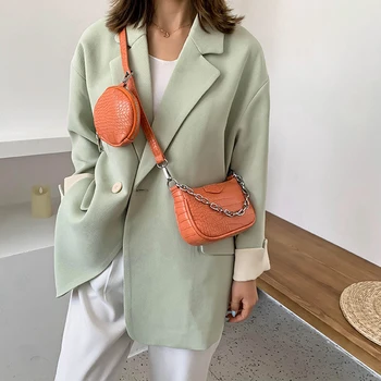 

Crocodile Pattern Small PU Leather 2 Pcs/set Shoulder Messenger Bags For Women 2020 Female Handbags Travel Cross Body Bag