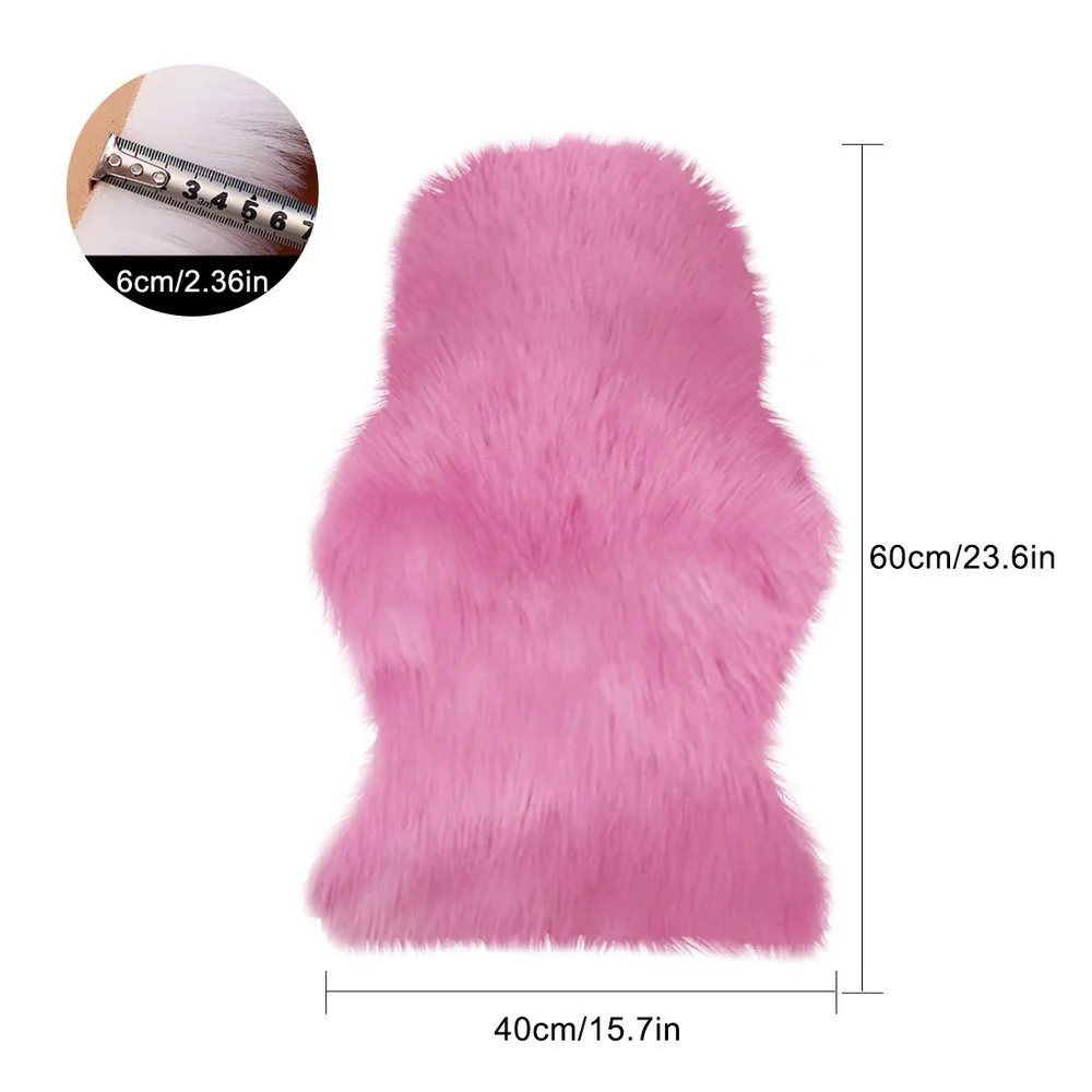 A12 40x60cm Fur Artificial Washable Bedroom Faux Mat Sheepskin Plain Fluffy Rugs Hairy Carpet Living Room Bedroom Rugs - Цвет: A12 40x60cm