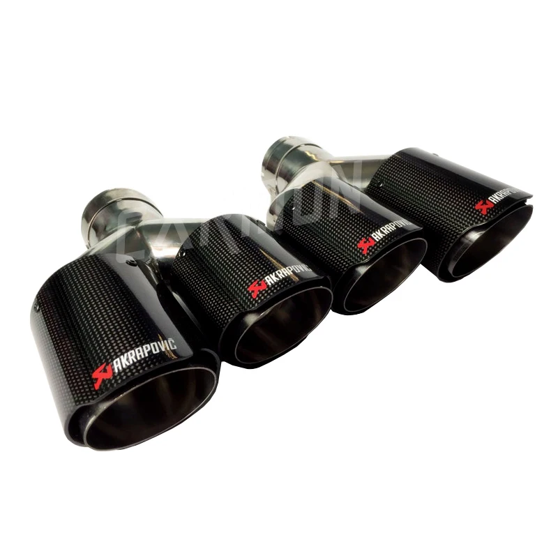 Универсальный Авто Akrapovic двойной выхлопной наконечник прямой край углеродного волокна+ нержавеющая сталь двойной конец трубы для автомобиля аксессуары