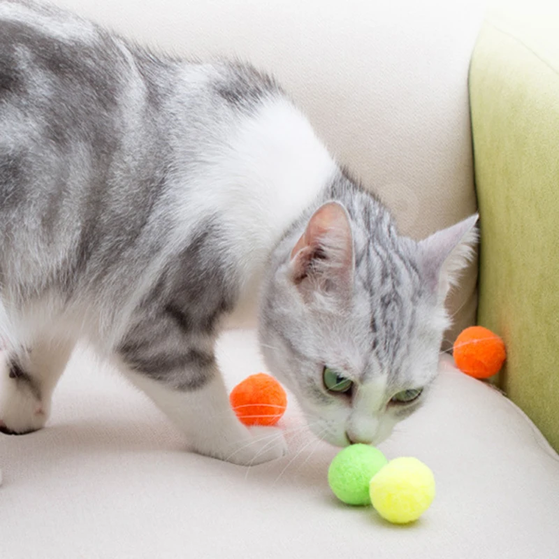 Creative Colorful Cute Funny toy Cat Toy Stretch Plush Ball Chew Toy Interactive