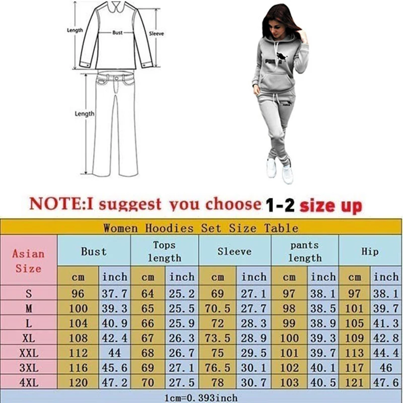 Spring Winter 2 Piece Set Jogging Women Hoodies Pants Printed Sportswear Suits Thicken Warm Ladies Girls Hoodie Sets Tracksuits