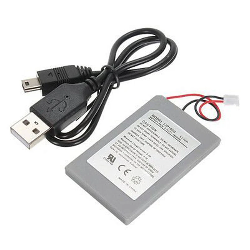 GTF 1800 mAh запасная батарея питания для питания+ USB Дата-кабель для зарядки кабель для Playstation 3 PS3 контроллер 40SEP03 - Цвет: Черный