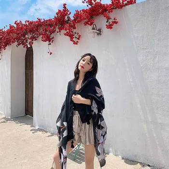 

Women Shawl Animal Pattern Cotton Linen Shawl Scarf Seaside Beach Shawl AIA99