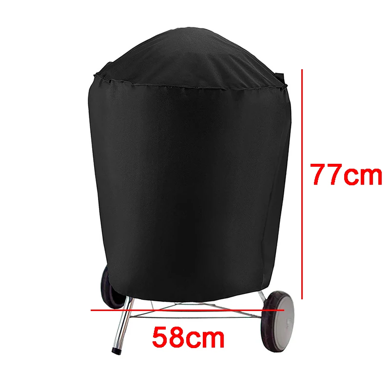 round-58x77cm Открытый черный водонепроницаемый барбекю крышка Weber сверхмощный Гриль Крышка защитный круглый прямоугольник барбекю гриль принадлежности для барбекю - Цвет: round-58x77cm
